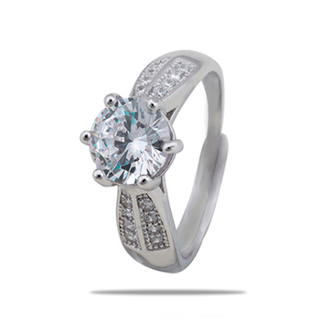Silver Shine 92.5 Sterling Silver Silver Diamond  Ring for Women & Girls